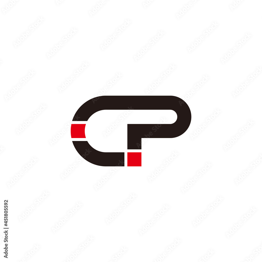 letter cp geometric infinity line simple logo vector letter cp geometric infinity line simple logo vector
