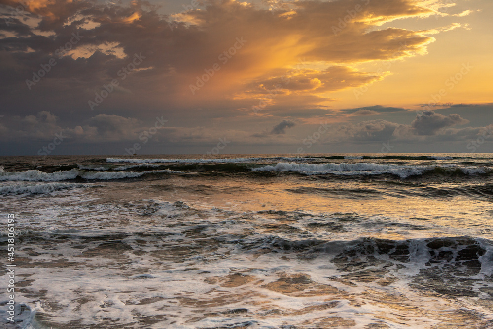 Charming sunset on the black sea beach in Georgia. Charming sunset on the black sea beach in Georgia.