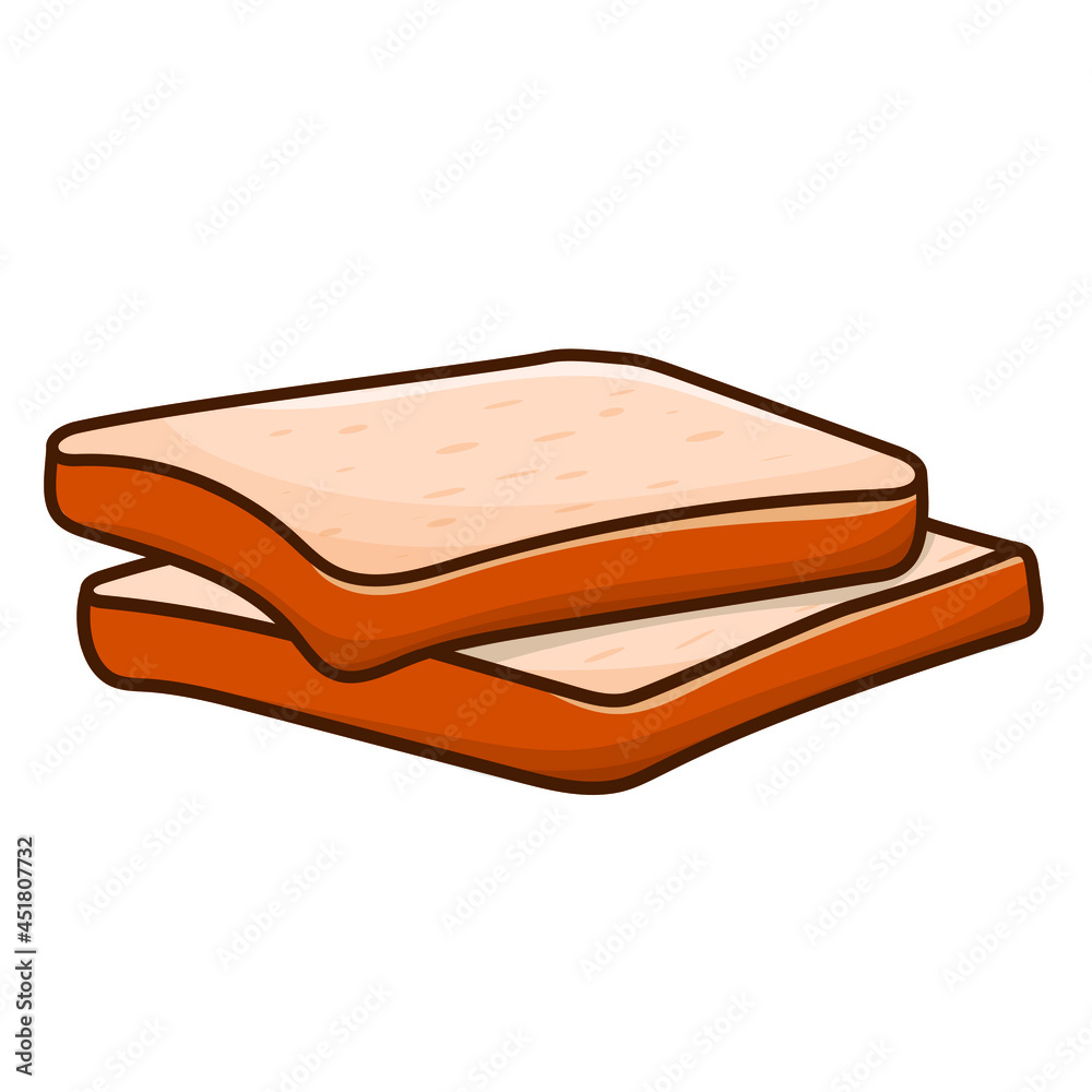 White bread illustration simple vector. sliced bakery brown isolated vector food White bread illustration simple vector. sliced bakery brown isolated vector food