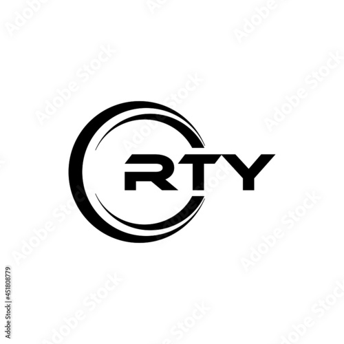 RTY letter logo design with white background in illustrator, vector logo modern alphabet font overlap style. calligraphy designs for logo, Poster, Invitation, etc.