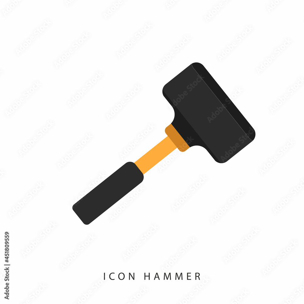 hammer icon, on white background, vector label hammer icon, on white background, vector label