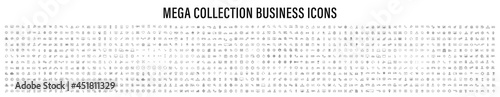 Big set of 1000 thin line Web icon. Business, finance, shopping, logistics, medical, health, people, teamwork, contact us, arrows, electronics, social media, education, management, creativity. Vector.