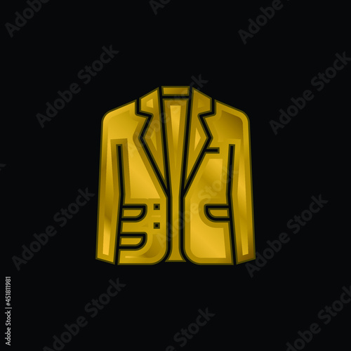 Blazer gold plated metalic icon or logo vector