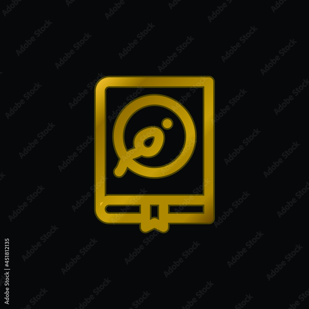Book gold plated metalic icon or logo vector Book gold plated metalic icon or logo vector