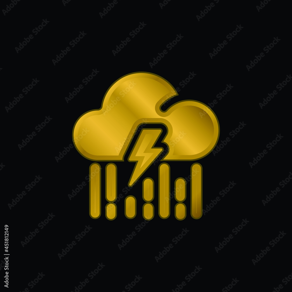 Bolt gold plated metalic icon or logo vector Bolt gold plated metalic icon or logo vector