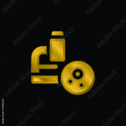 Biopsy gold plated metalic icon or logo vector