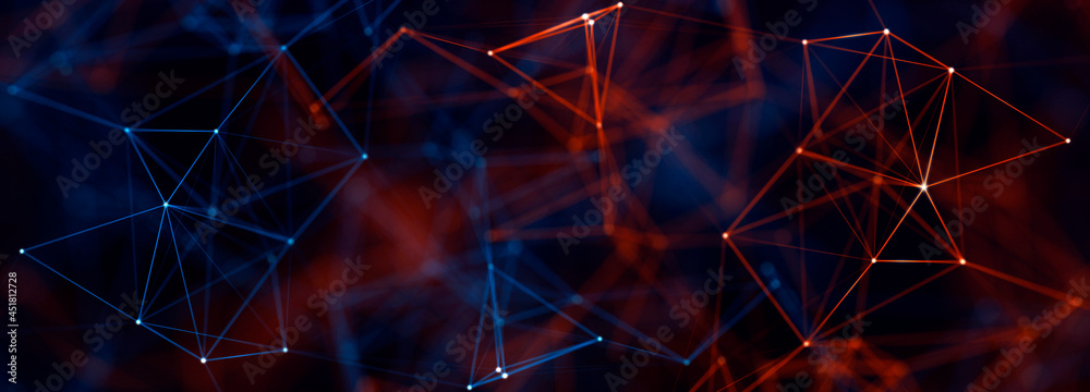 Technology background. Abstract digital combination dots and lines. Network connection structure. 3d Widescreen Technology background. Abstract digital combination dots and lines. Network connection structure. 3d Widescreen