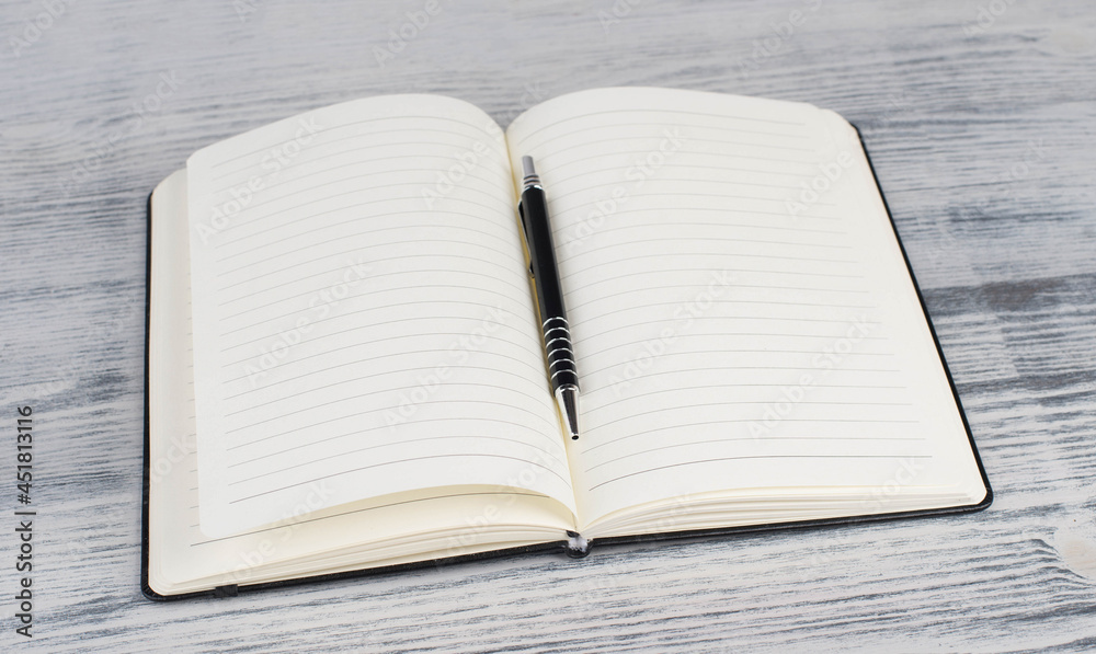 Writing into a book, empty copy space for text, hand with a pen Writing into a book, empty copy space for text, hand with a pen