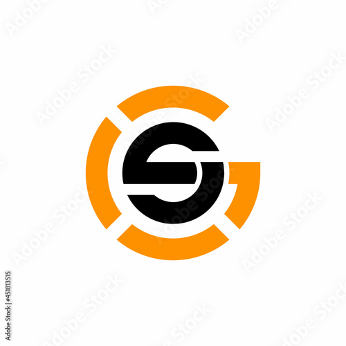 Alphabet letters icon logo SG or GS