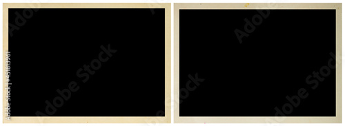 Blank old photo isolated on white background. Collection background template for design work