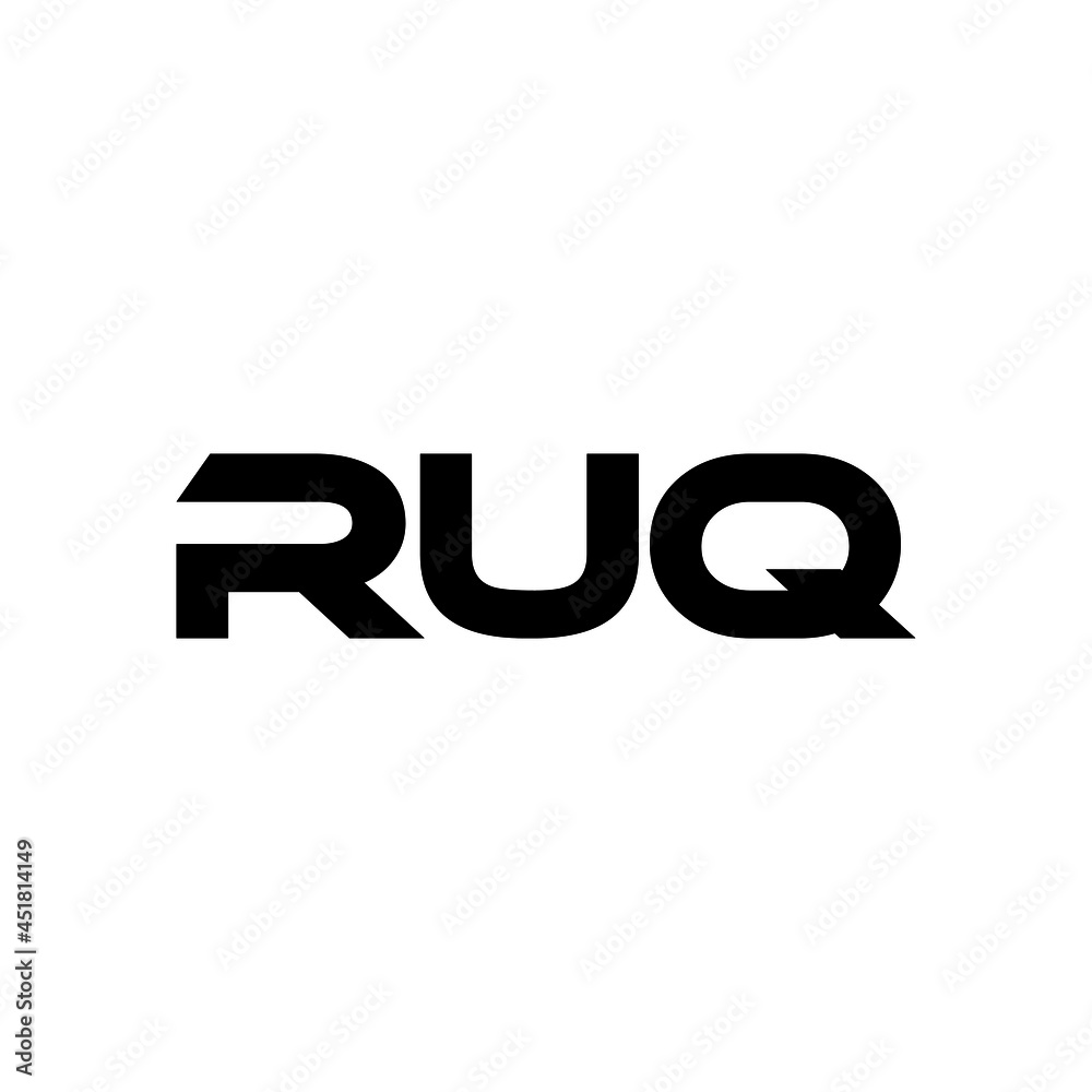 RUQ letter logo design with white background in illustrator, vector logo modern alphabet font overlap style. calligraphy designs for logo, Poster, Invitation, etc.