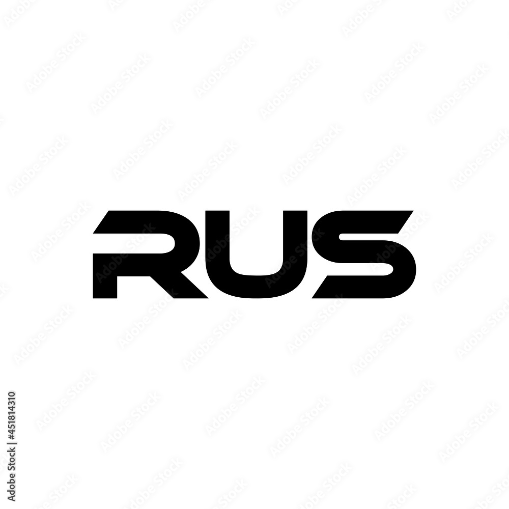 RUS letter logo design with white background in illustrator, vector logo modern alphabet font overlap style. calligraphy designs for logo, Poster, Invitation, etc.
