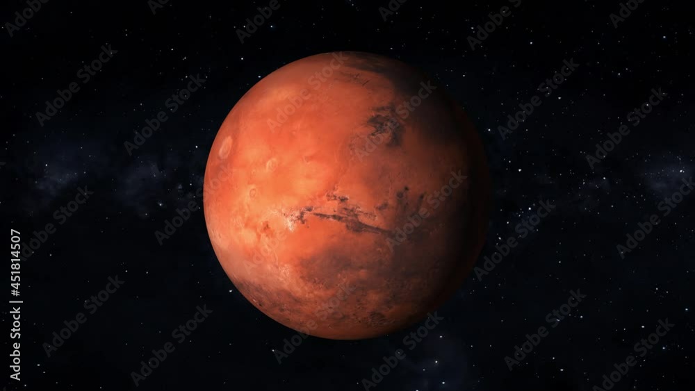 Spinning planet mars isolate on dark. Front view of Mars planet from space. Full 3d view of Mars 4k resolution. Spinning planet mars isolate on dark. Front view of Mars planet from space. Full 3d view of Mars 4k resolution.
