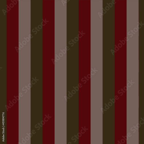 Dark red, green and grey stripe pattern. Vector seamless background. Vertical stripes abstract illustration.