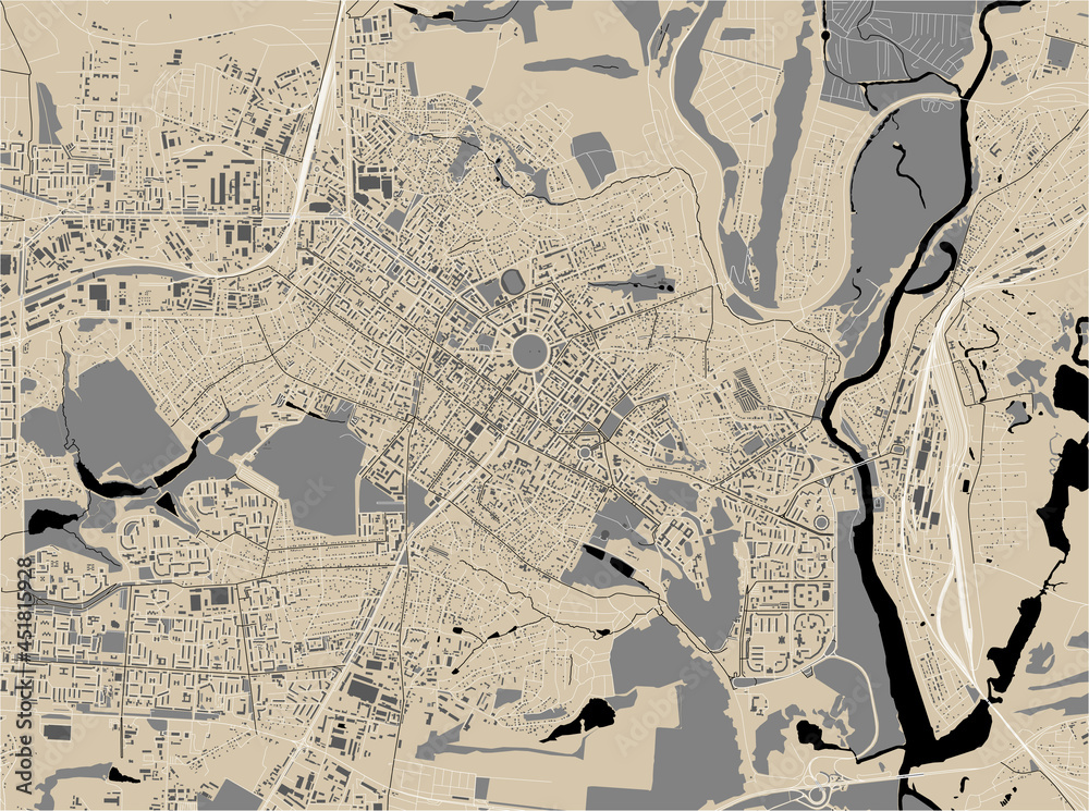 Fototapeta premium map of the city of Poltava, Ukraine