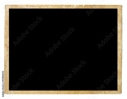 Blank old photo isolated on white