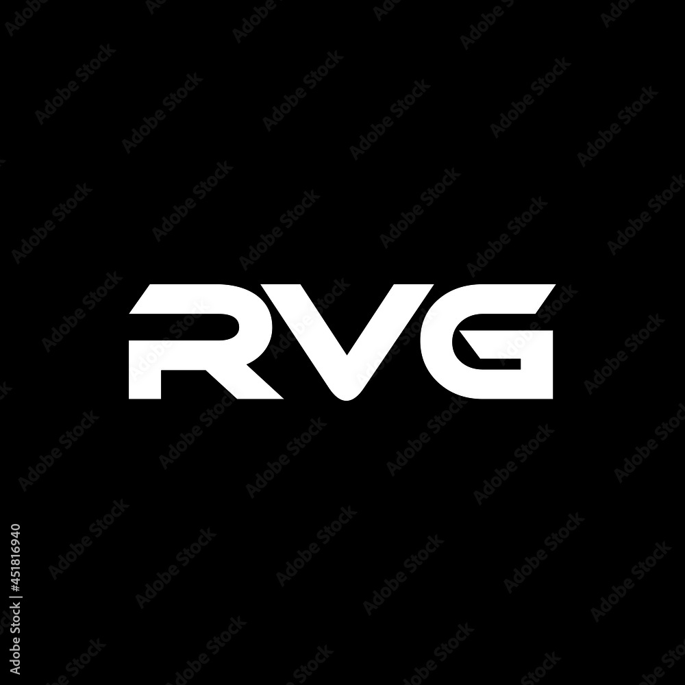 RVG letter logo design with black background in illustrator, vector logo modern alphabet font overlap style. calligraphy designs for logo, Poster, Invitation, etc.