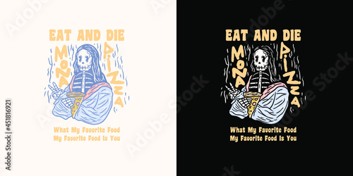 skull in love illustration for t-shirt