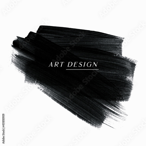 Logo black brush stroke paint over white background vector. Perfect design for headline and sale banner. 