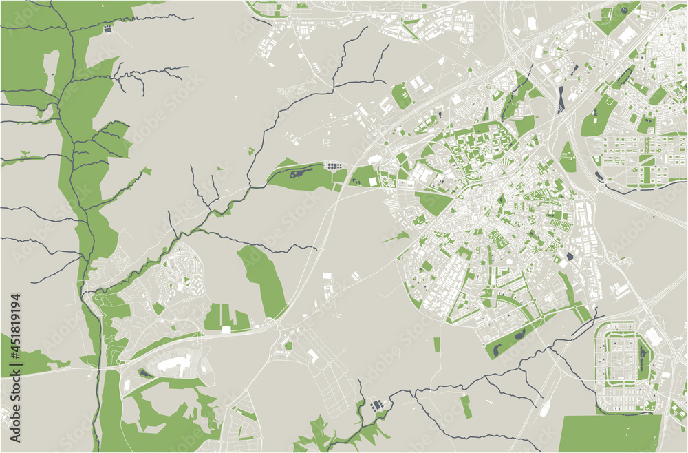 Obraz premium map of the city of Mostoles, Spain