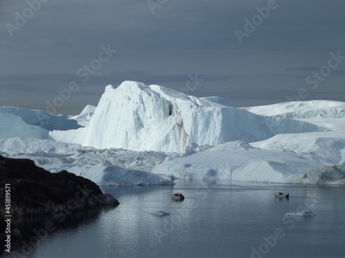 Overwhelming view of the Kanga Icefjord near the former Inuit settlement Sermermiut near Ilulissat, Greenland