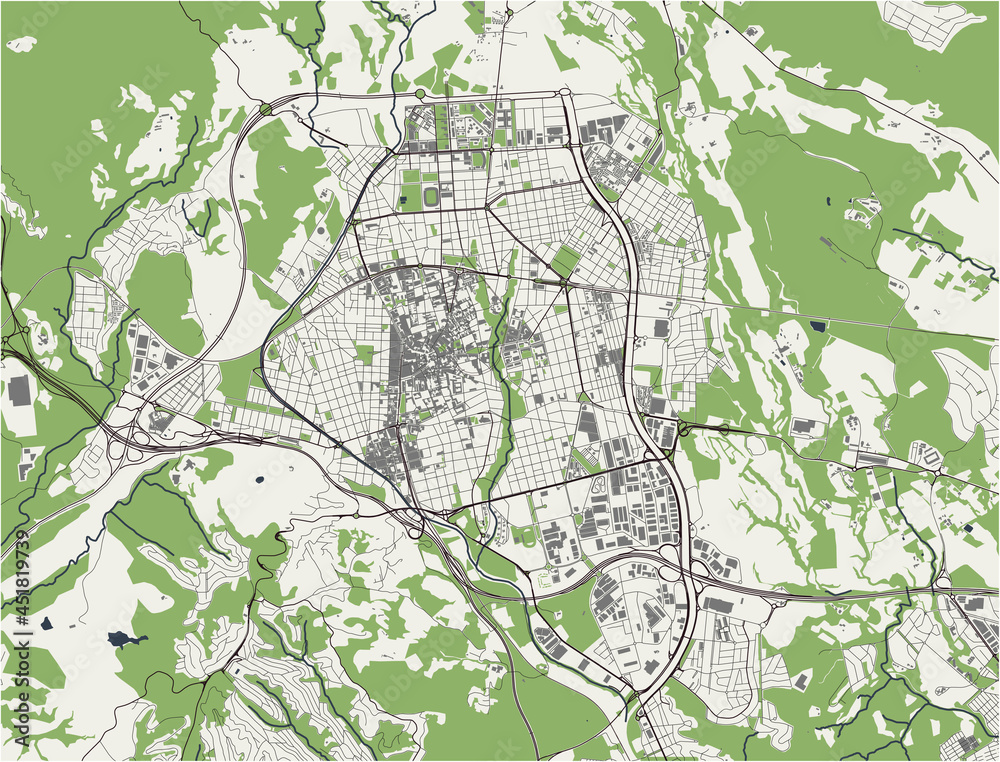 Fototapeta premium map of the city of Terrassa, Spain