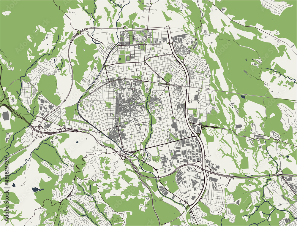 map of the city of Terrassa, Spain
