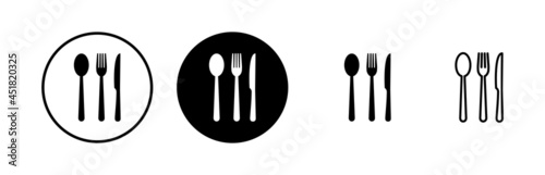 Restaurant icons set.Fork, Spoon, and Knife icon. food icon. Eat