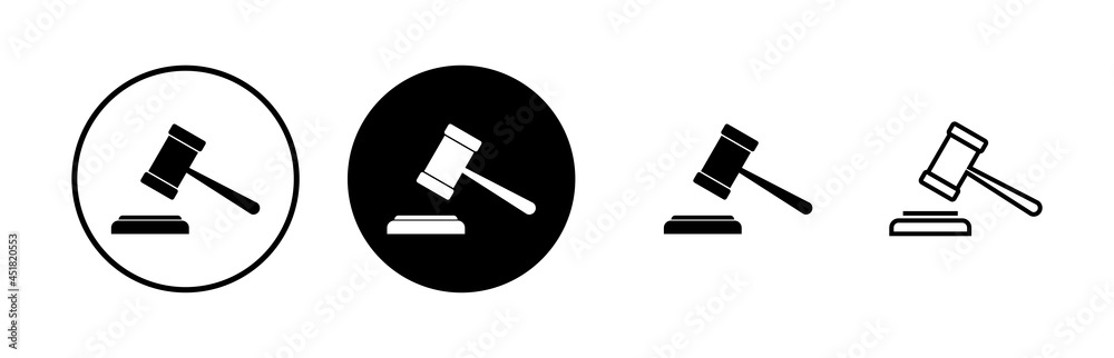 Gavel icons set. Hammer icon vector. Judge Gavel Auction Icon Vector. Bid Gavel icons set. Hammer icon vector. Judge Gavel Auction Icon Vector. Bid
