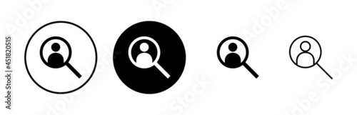 Hiring icons set. Human resources concept. Recruitment. Search job vacancy icon. Hire. Find people icon