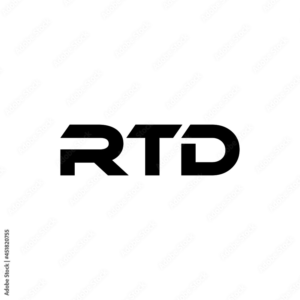 RTD letter logo design with white background in illustrator, vector logo modern alphabet font overlap style. calligraphy designs for logo, Poster, Invitation, etc.