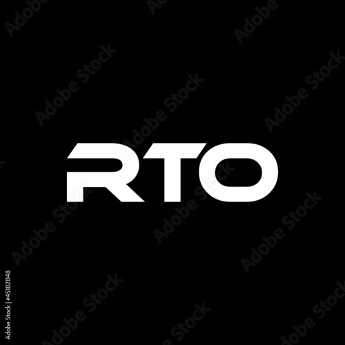 RTO letter logo design with black background in illustrator, vector logo modern alphabet font overlap style. calligraphy designs for logo, Poster, Invitation, etc.