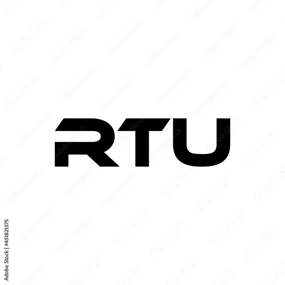 RTU letter logo design with white background in illustrator, vector logo modern alphabet font overlap style. calligraphy designs for logo, Poster, Invitation, etc.