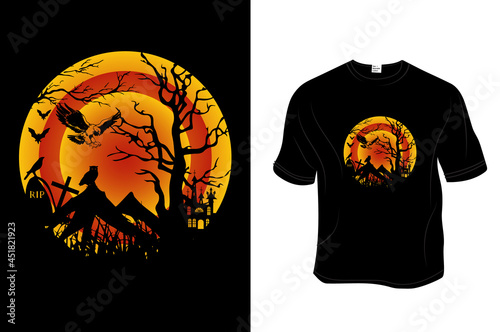 Happy Halloween - Unisex T shirt, Design vector, Greeting card, Poster, Mug Design. 
