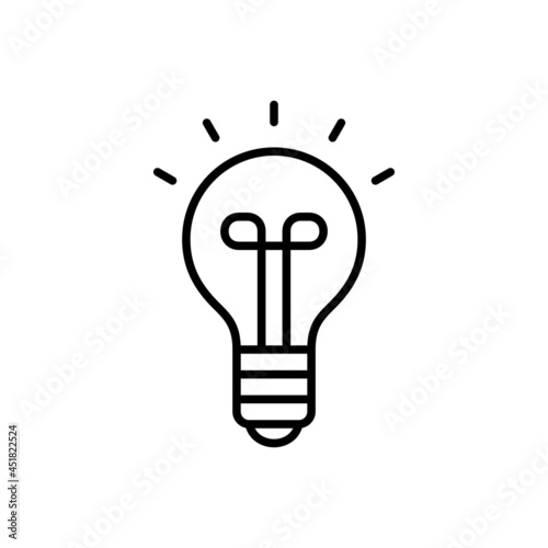 Bulb icon. isolated on white background. Flat design