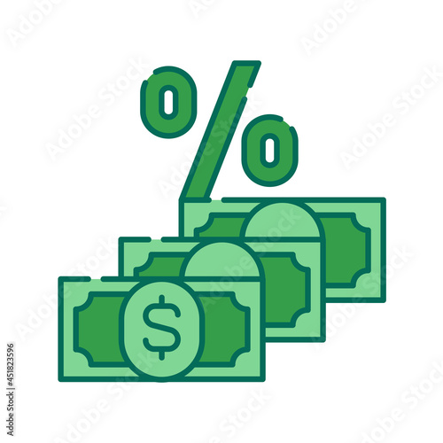 Dividend color line icon. Shareholder payments from net profit.