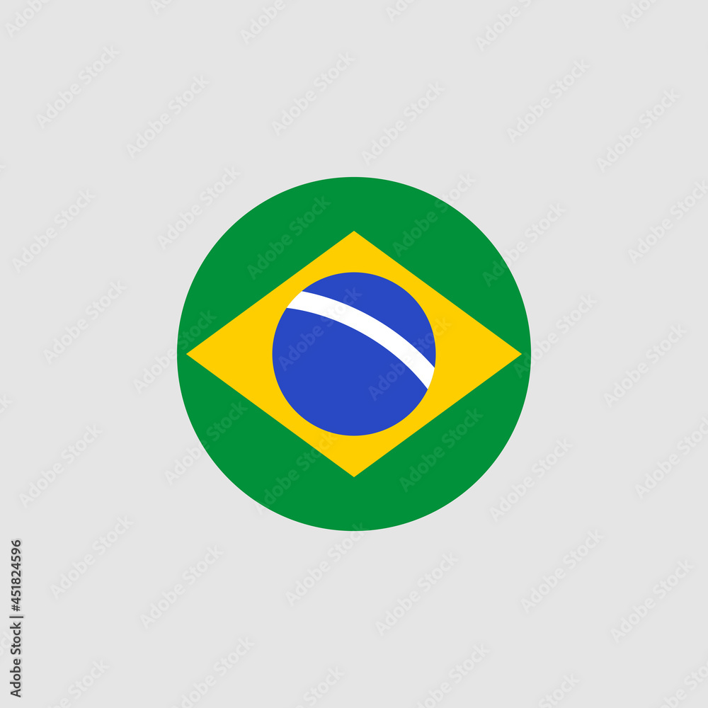 National Brazil flag, official colors and proportion correctly. National Brazil flag. Vector illustration. EPS10.
