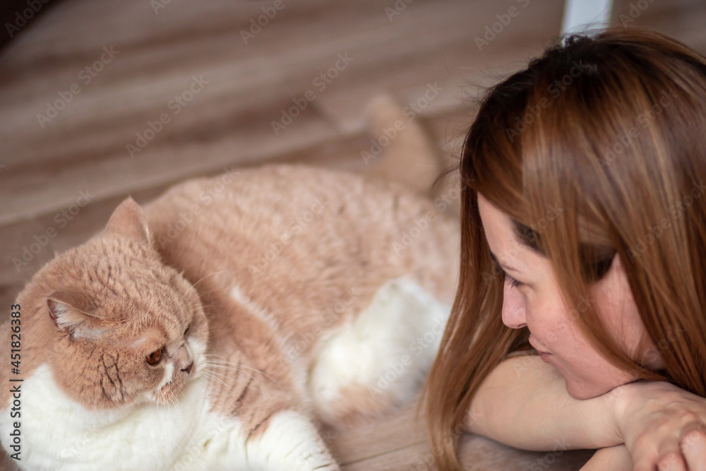 Girl with cat.