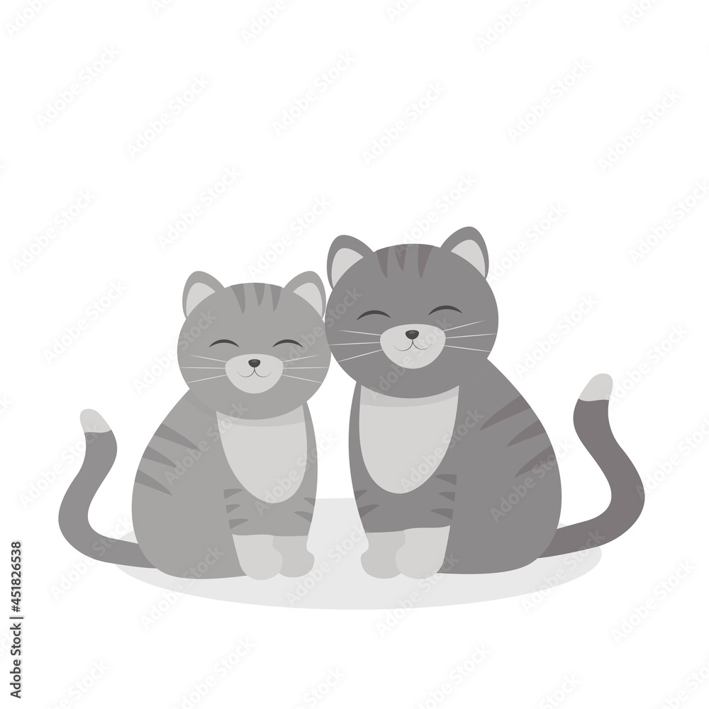 Fototapeta premium These are cats in love. Valentine card.