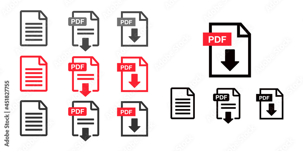 PDF file download icon. Document text, symbol web format information PDF file download icon. Document text, symbol web format information