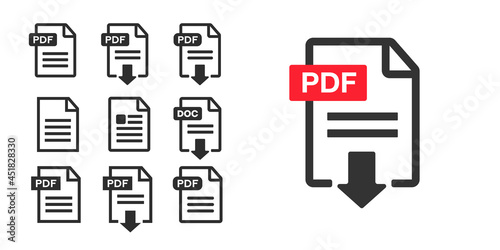 File Icons vector. Document icons set