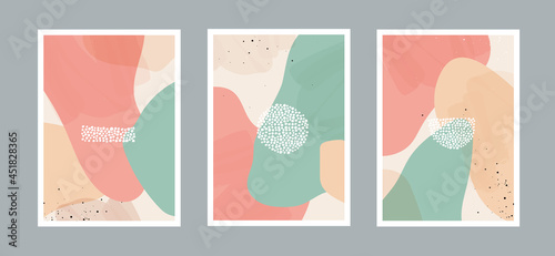 Abstract dots arts background with different shapes for wall decoration, postcard or brochure cover. Vector design