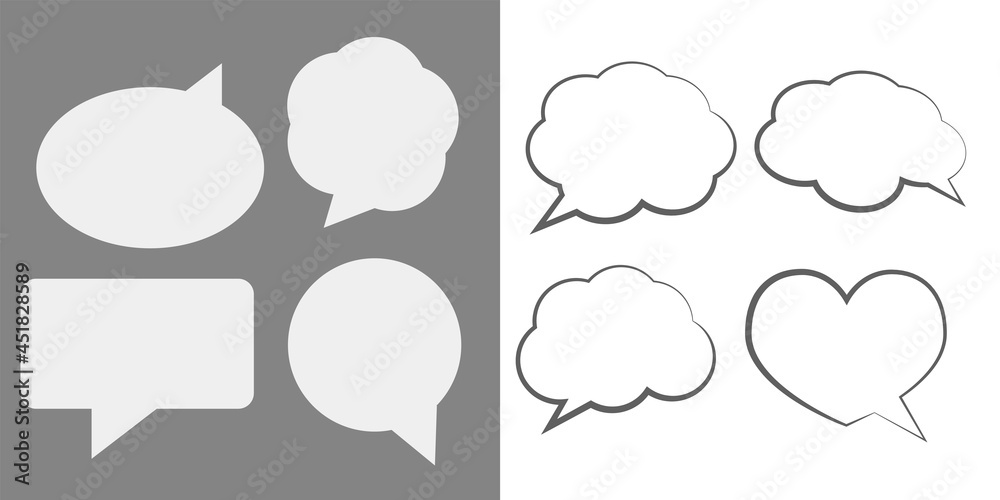 Fototapeta premium Speech bubbles isolated vector set. Cloud bubble speech for communication