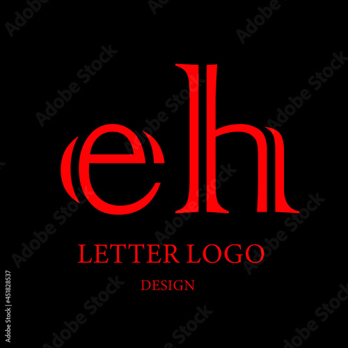 EH letter logo design.E  H letter logo designC.reative letter logo design.black background. photo