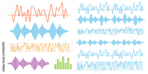 Sound waves vector. Sound waves sign and symbol in flat style