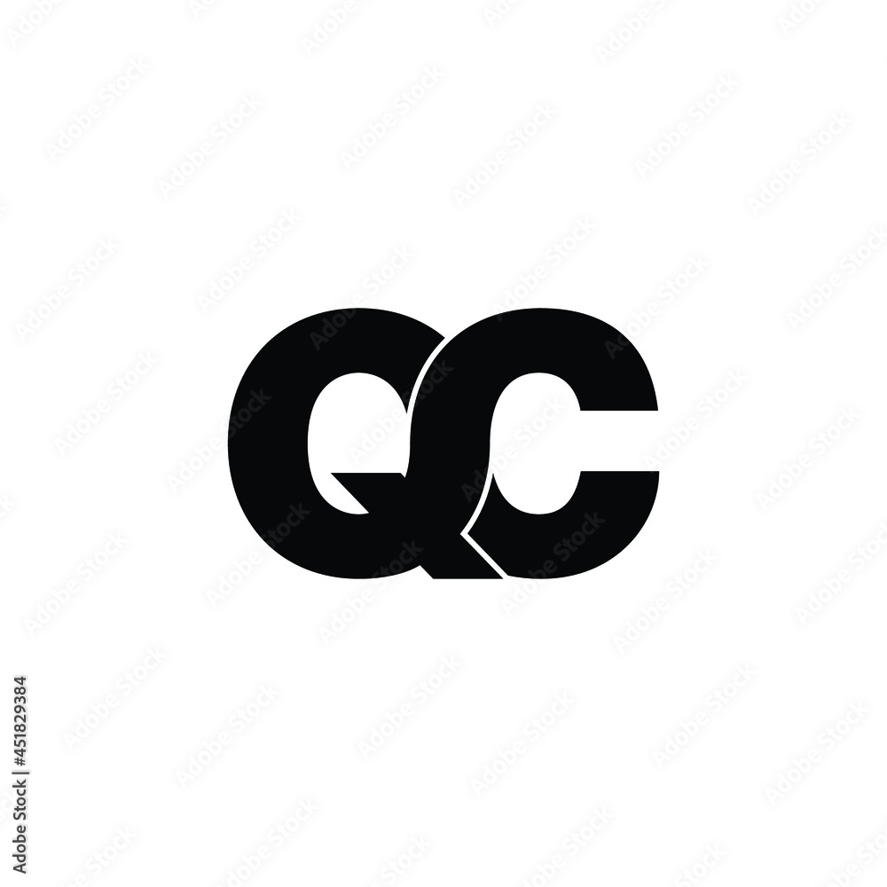 Letter QC simple logo design vector Letter QC simple logo design vector