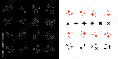 Vector sparkles icon set. Star element