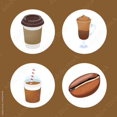four coffee break icons
