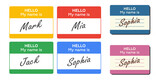 Hello my name is card, Label sticker, introduce badge welcome