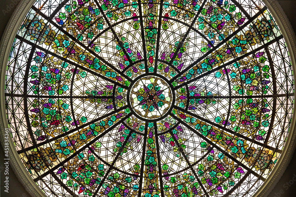 Colonial Stained Glass Cupola Casa Loma Toronto Canada